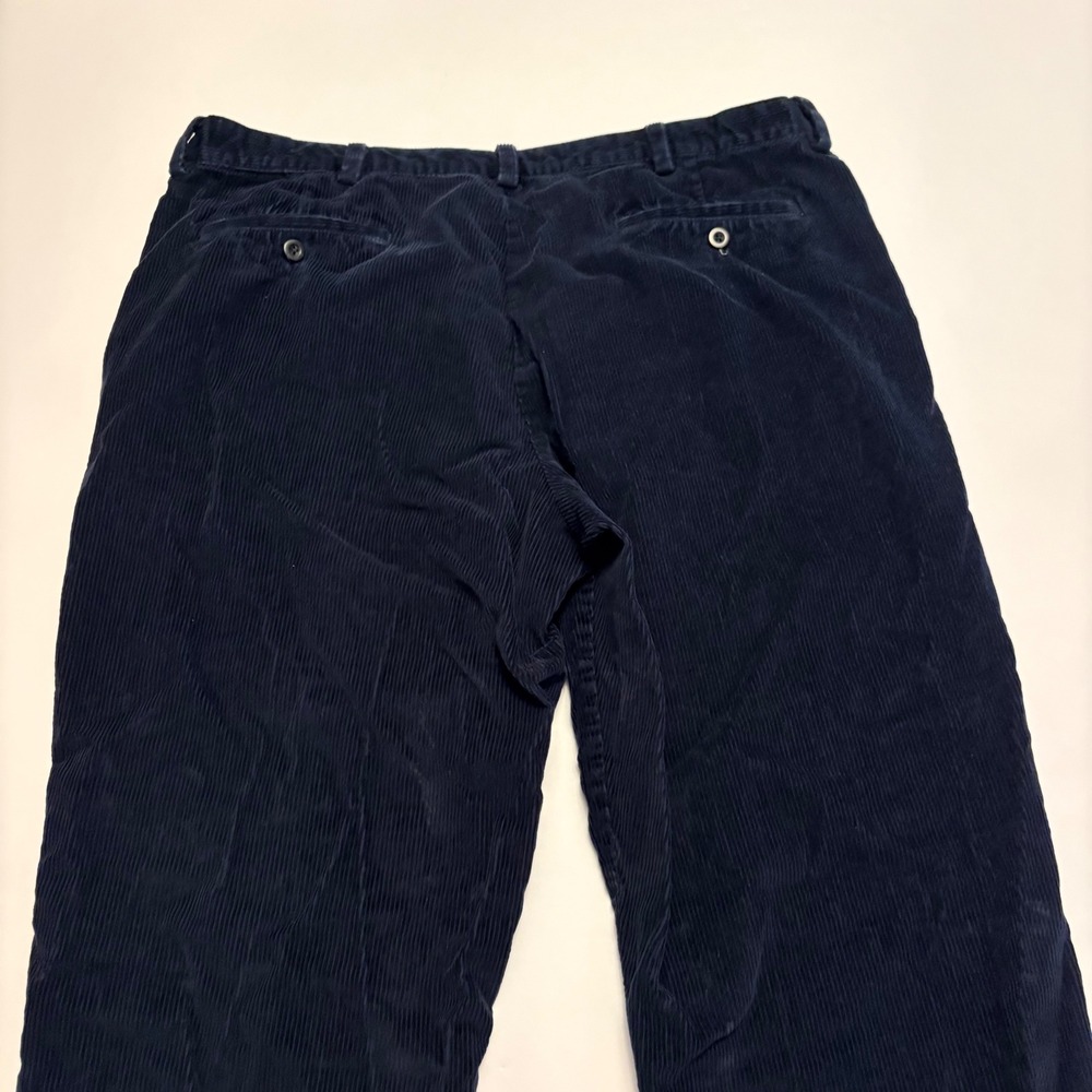 LL Bean Corduroy Pants Mens 38x23 Navy Blue Comfort Waist Stretch Cotton 502864 - Picture 3 of 10